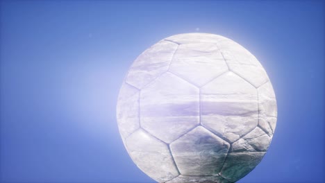Soccer-Ball-on-Blue-Sky-Background